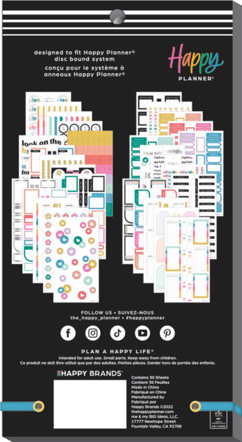 The Happy Planner Happy Brights Classic 30 Sheet Sticker Value Pack