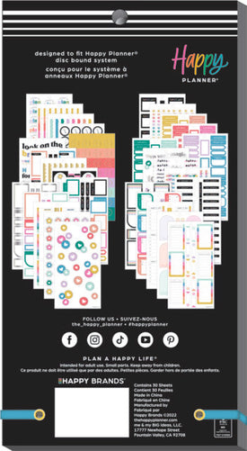 The Happy Planner Happy Brights Classic 30 Sheet Sticker Value Pack