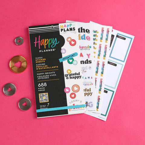 Image of The Happy Planner Happy Brights Classic 30 Sheet Sticker Value Pack