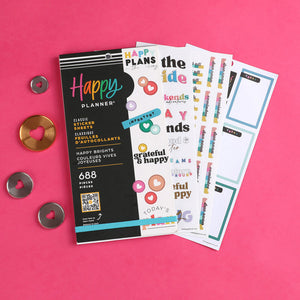 The Happy Planner Happy Brights Classic 30 Sheet Sticker Value Pack