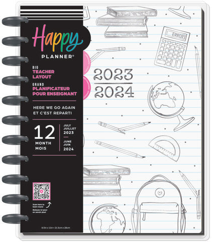 Image of Front view of the Here We Go Again Big 12 month planner by Happy Planner