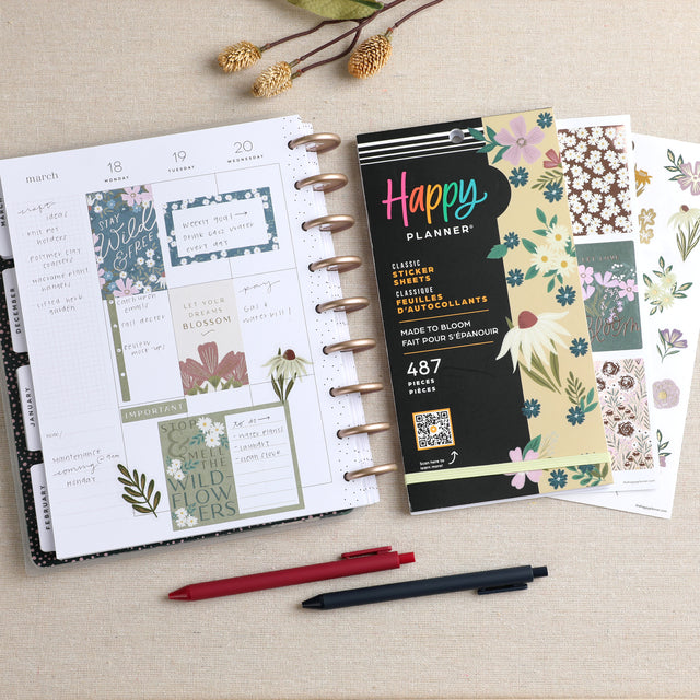 The Happy Planner Made to Bloom Classic 30 Sheet Sticker Value Pack