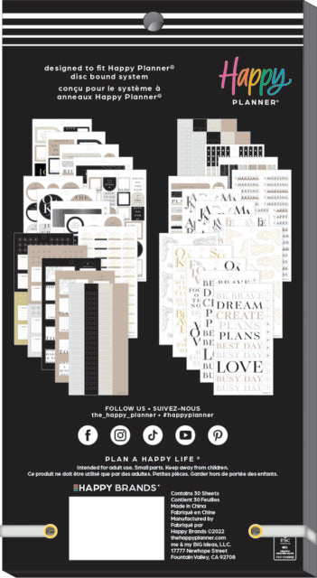 The Happy Planner Modern Months Mini 30 Sheet Sticker Value Pack