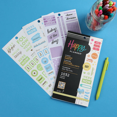 Image of The Happy Planner Rainbow Classic 30 Sheet Sticker Value Pack