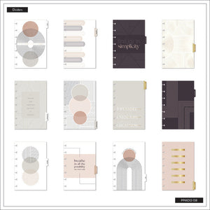 Internal dividers of the Realign Mini 12 month planner by Happy Planner