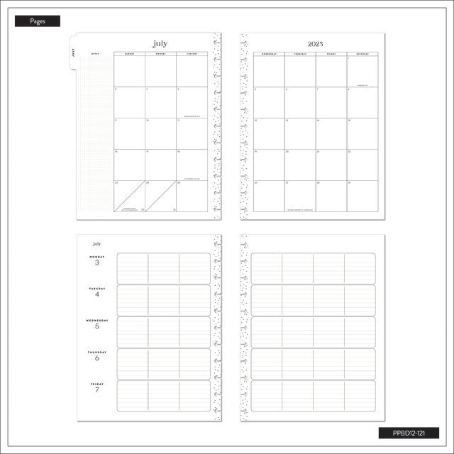 Internal Page Layout of the Retro Daisy Big 12 month Planner by Happy Planner