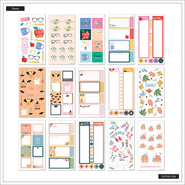 Internal View 2 of the Seasonal Teacher Big 30 Sheet Sticker Pack by Happy Planner
