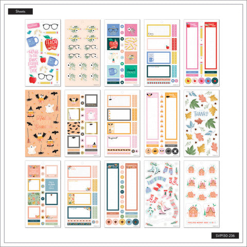 Image of Internal View of the Seasonal Techer Classic 30 Sheet Sticker Pack by Happy Planner