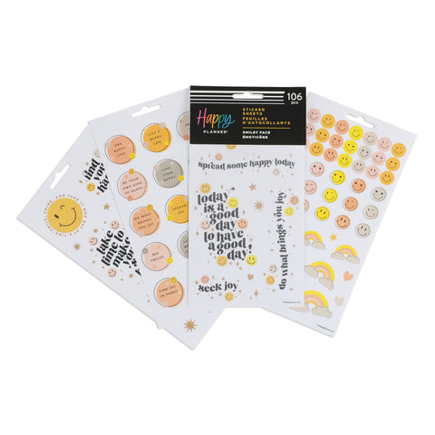 Image of The Happy Planner Smiley Face 5 Sheet Sticker Sheet