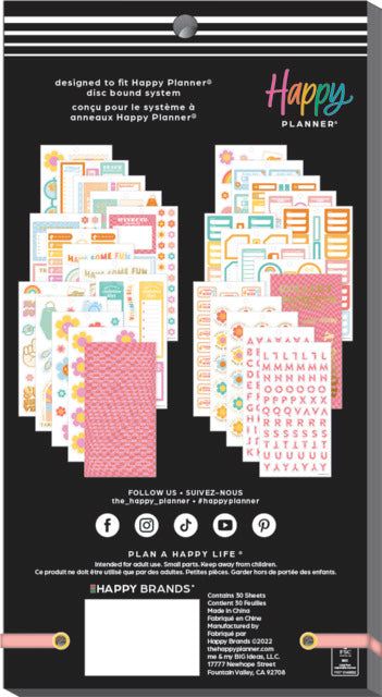 The Happy Planner Sunshine Vibes Classic 30 Sheet Sticker Value Pack