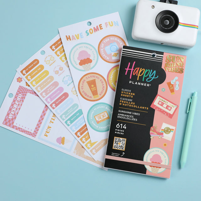 The Happy Planner Sunshine Vibes Classic 30 Sheet Sticker Value Pack