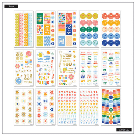 Image of Internal View of the Super Happy Classic 30 Sheet Sticker Pack by Happy Planer