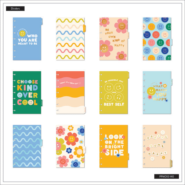 Internal dividers of the Super Happy Mini 12 month planner by Happy Planner
