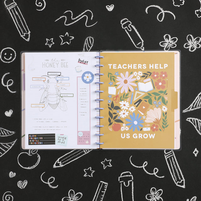 Lifestyle shot of the Teacher Notes Big Notebook by Happy Planner