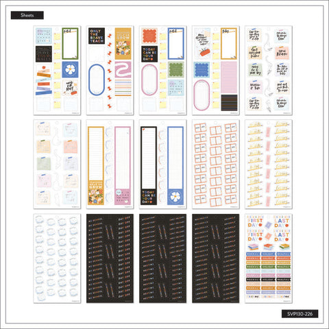 Image of Internal view 2 of the Teacher Notes Classic 30 sheet sticker value pack by Happy Planner
