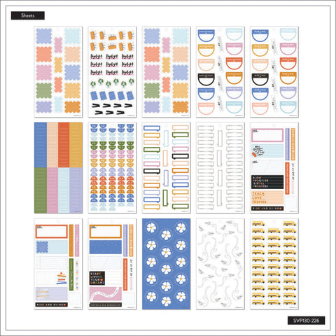 Image of Internal view of the Teacher Notes Classic 30 sheet sticker value pack by Happy Planner
